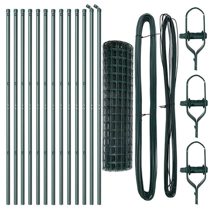 Udendørs Euro Zaun Ground Fix 25 x 1,2 m PVC-belagt stål Grøn