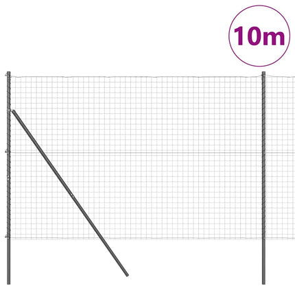 Udendørs Euro Zaun Ground Fix 10 x 1,6 m PVC-belagt stål Grå