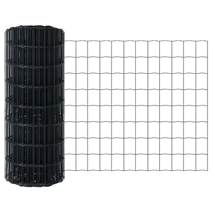 Udendørs Euro Zaun Ground Fix 10 x 0,6 m PVC-belagt stål Grå