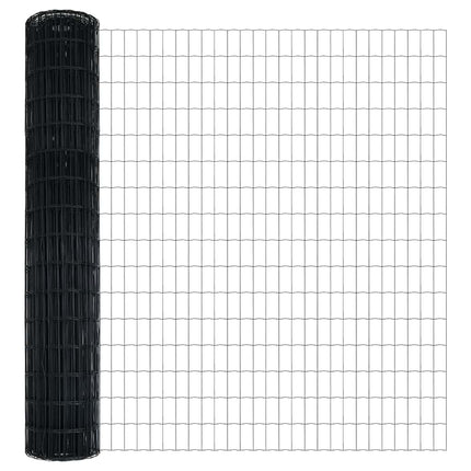 Udendørs Euro Zaun Ground Fix 10 x 1,6 m PVC-belagt stål Grå