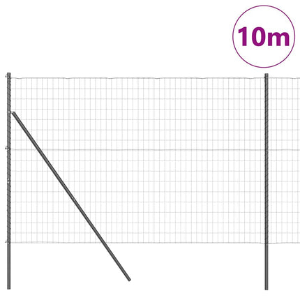 Udendørs Euro Zaun Ground Fix 10 x 1,6 m PVC-belagt stål Grå