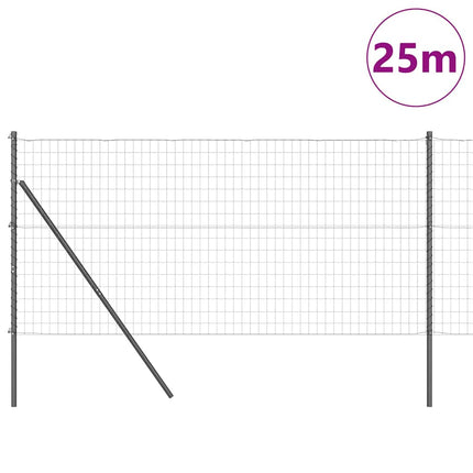 Udendørs Euro Zaun Ground Fix 25 x 1,2 m PVC-belagt stål Grå