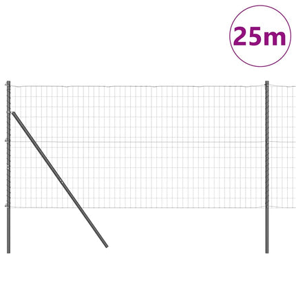Udendørs Euro Zaun Ground Fix 25 x 1 m PVC-belagt stål Grå Mesh