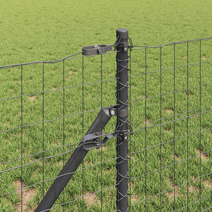Udendørs Euro Zaun Ground Fix 50 x 0,6 m PVC-belagt stål Grå