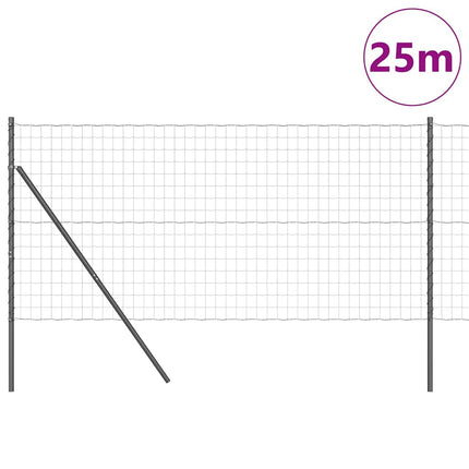 Udendørs Euro Zaun Ground Fix 25 x 1 m PVC-belagt stål Grå Mesh