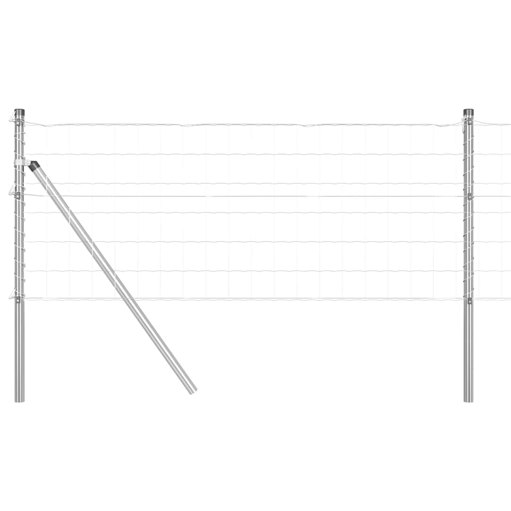 Hegn med post Sølv 0,8 x 10 m Stål og PVC