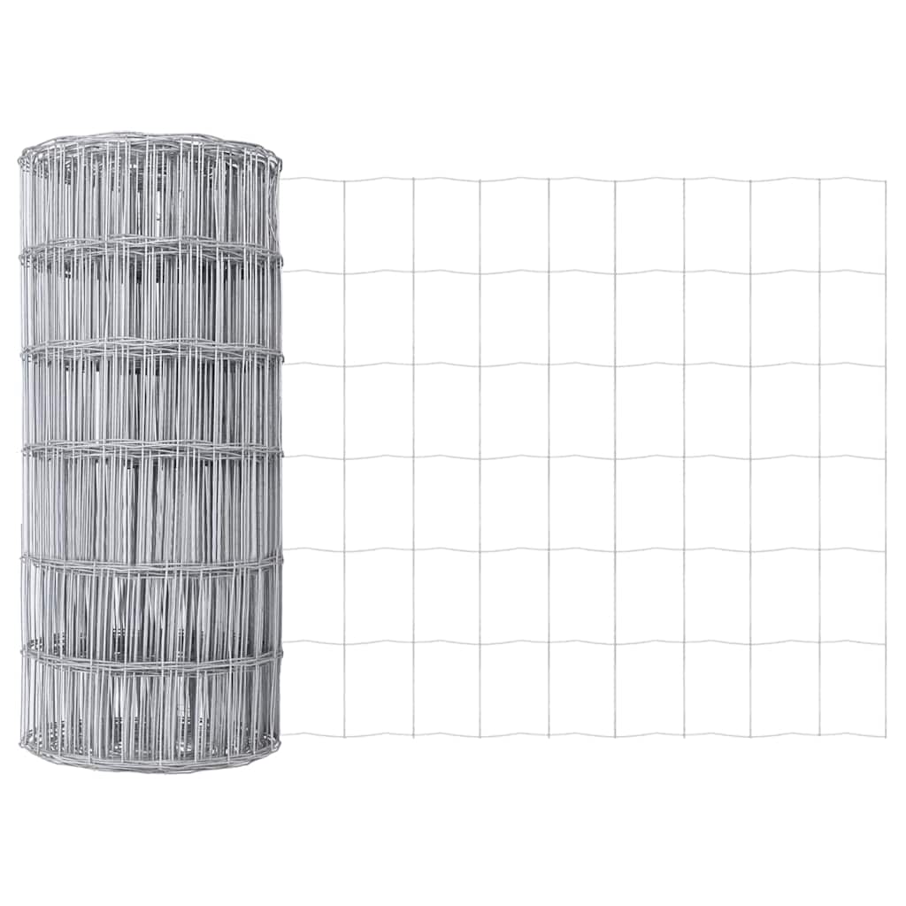 Hegn med post Sølv 0,8 x 10 m Stål og PVC