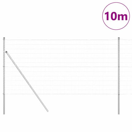 Udendørs Euro Zaun Ground Fix 10 x 1 m Sølv Mesh