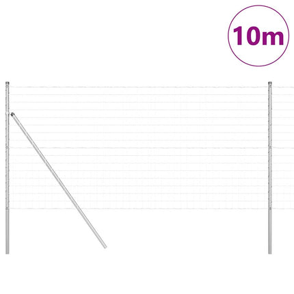 Udendørs Euro Zaun Ground Fix 10 x 1 m Sølv Mesh