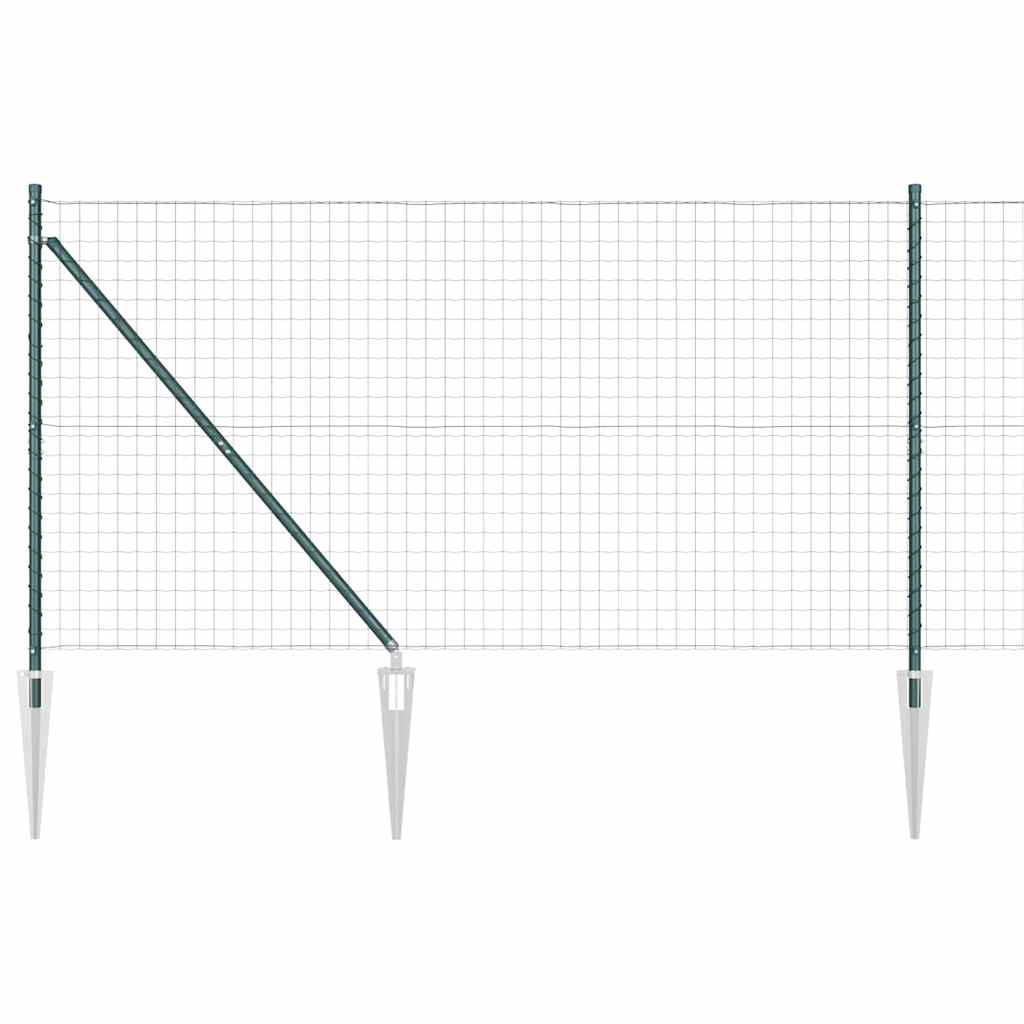 Svejset trådhegn med spidser 10 x 1,2 m (B x H) PVC-belagt stål
