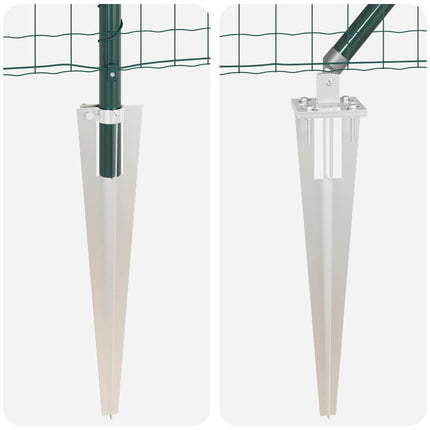 Udendørs Euro hegn med pigge 10 x 1,4 m PVC-belagt stål Grøn