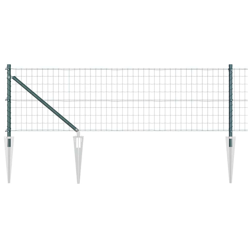 Svejset trådhegn med spidser 10 x 0,8 m (B x H) PVC-belagt stål