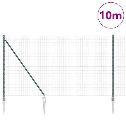 Udendørs Euro hegn med pigge 10 x 1,6 m PVC-belagt stål Grøn