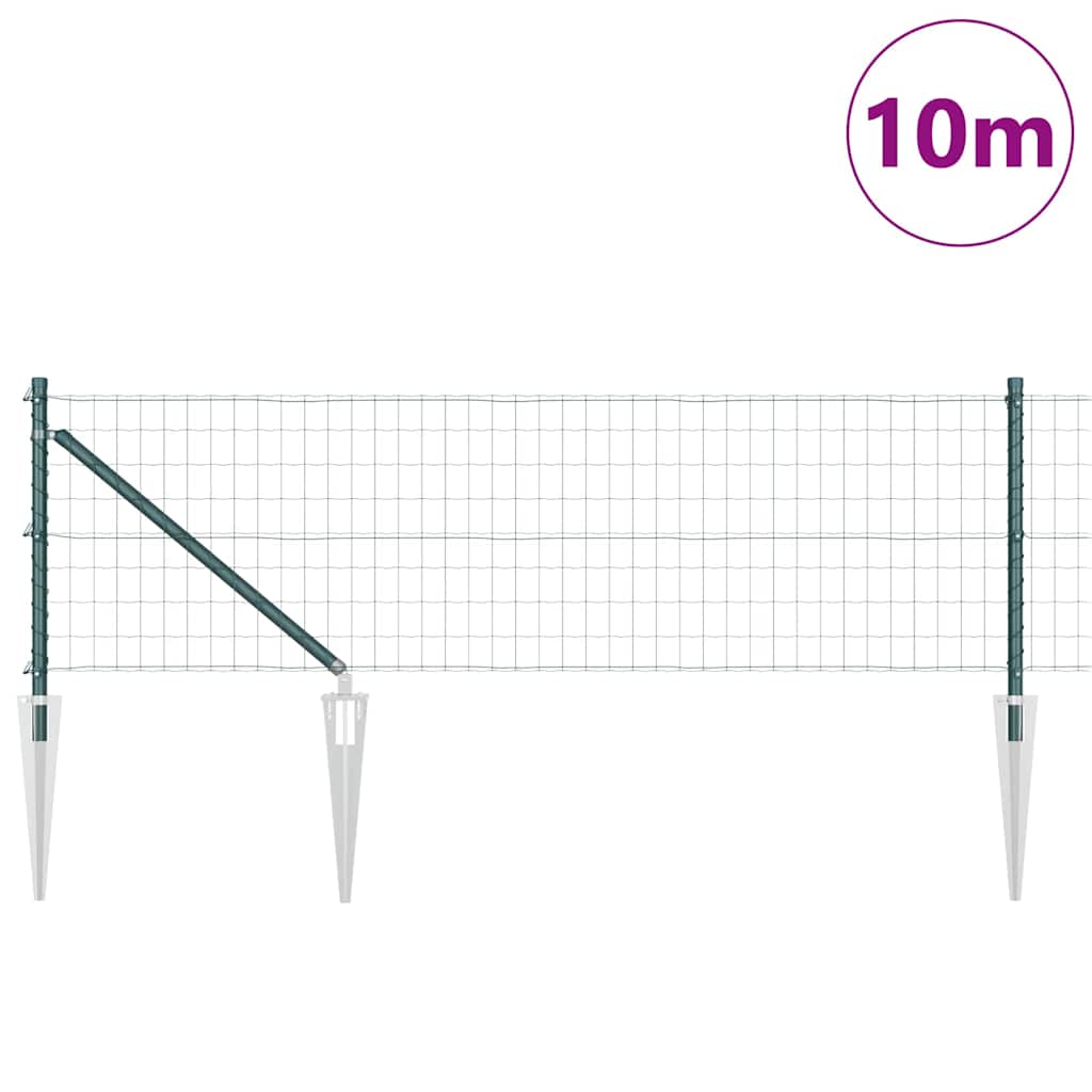 Svejset trådhegn med spidser 10 x 0,4 m (B x H) PVC-belagt stål