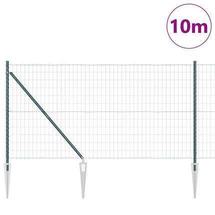 Euro Hegn med Spidser 10 x 1,2 m PVC-belagt stål Grøn Mesh