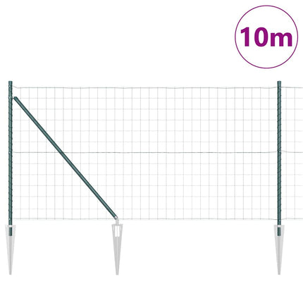Udendørs Euro hegn med pigge 10 x 1 m PVC-belagt stål Grøn Mesh