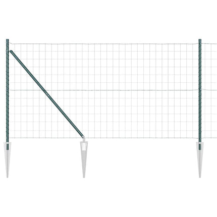 Udendørs Euro hegn med pigge 10 x 1,4 m PVC-belagt stål Grøn