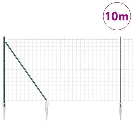Udendørs Euro hegn med pigge 10 x 1,5 m PVC-belagt stål Grøn