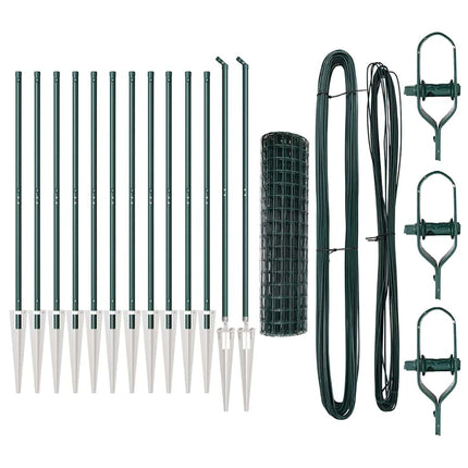 Udendørs Euro hegn med pigge 25 x 1 m PVC-belagt stål Grøn Mesh