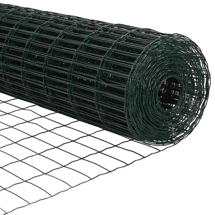 Udendørs Euro hegn med pigge 25 x 0,8 m PVC-belagt stål Grøn