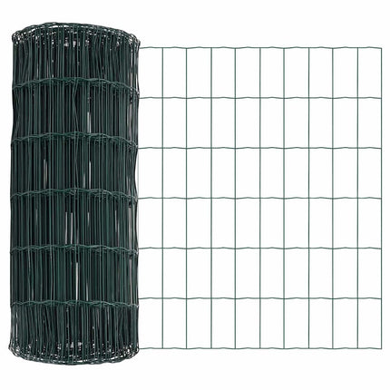 Udendørs Euro hegn med pigge 25 x 0,8 m PVC-belagt stål Grøn