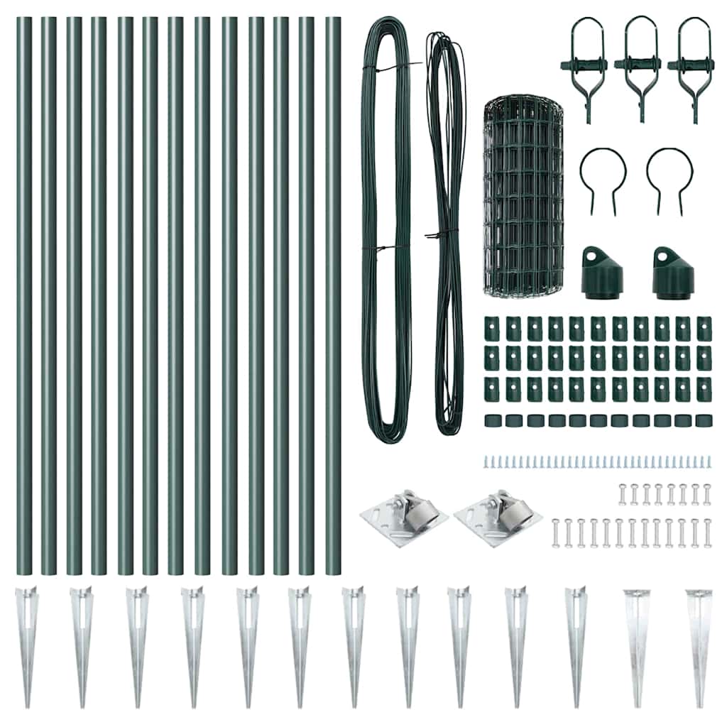 Svejset trådhegn med spidser 25 x 0,8 m (B x H) PVC-belagt stål