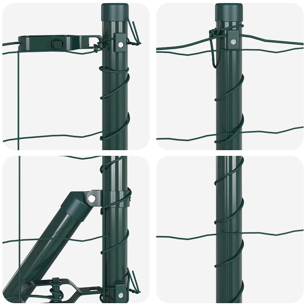 Hegn med post Grøn 0,6 x 25 m Stål og PVC