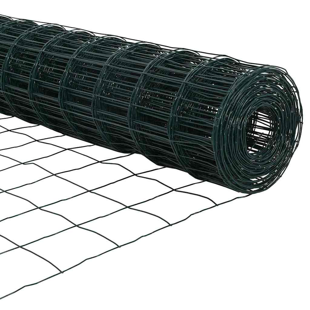 Hegn med post Grøn 0,6 x 25 m Stål og PVC