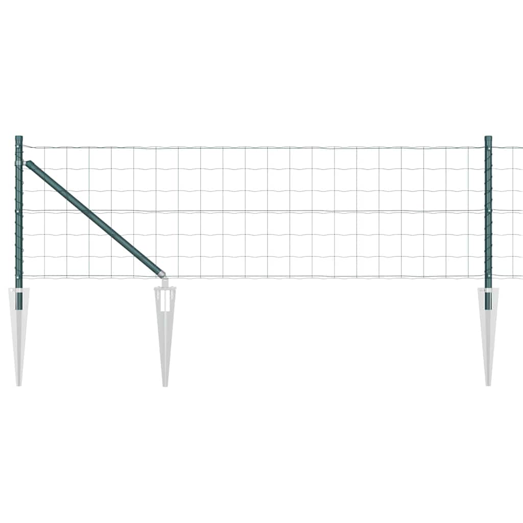 Hegn med post Grøn 0,6 x 25 m Stål og PVC