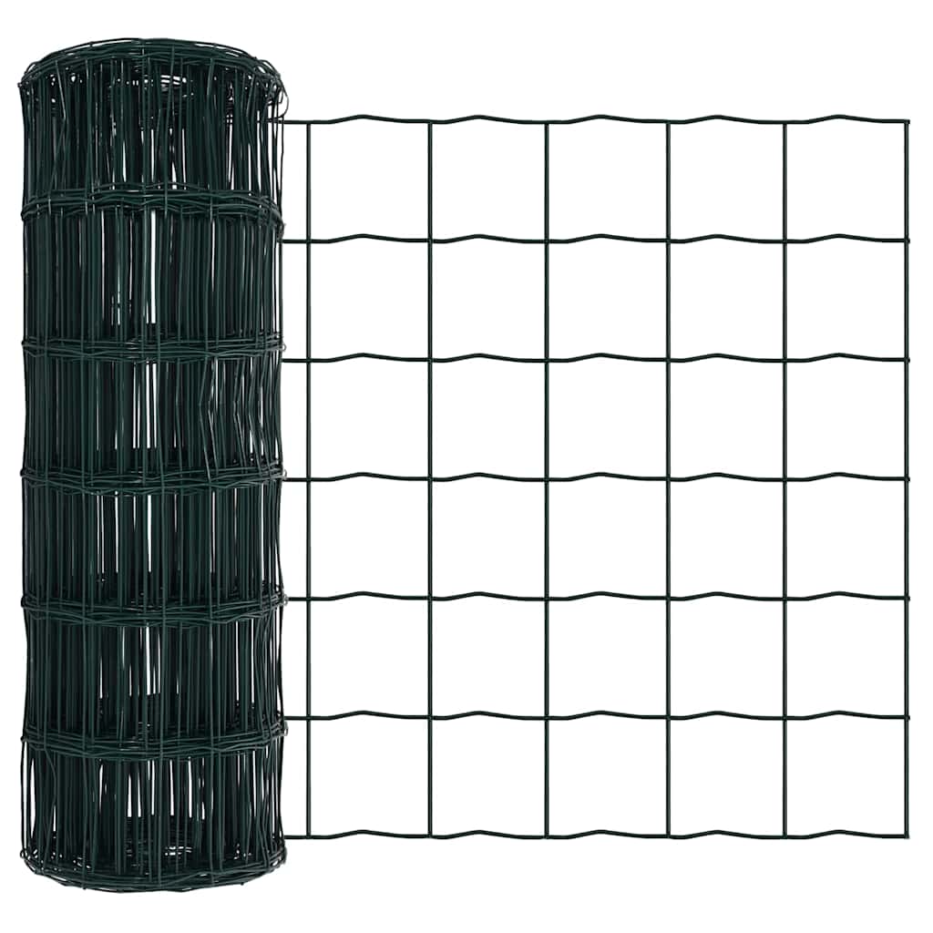 Hegn med post Grøn 0,6 x 25 m Stål og PVC