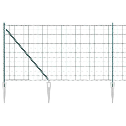 Udendørs Euro hegn med pigge 25 x 1 m PVC-belagt stål Grøn Mesh