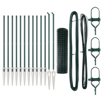 Udendørs Euro hegn med pigge 25 x 1 m PVC-belagt stål Grøn Mesh