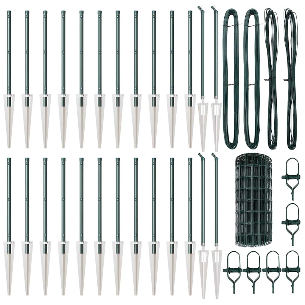 Svejset trådhegn med spidser 50 x 0,6 m (B x H) PVC-belagt stål