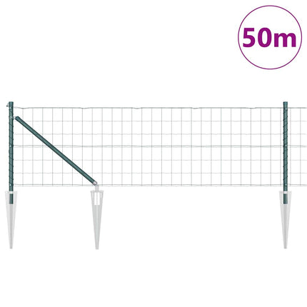Udendørs Euro hegn med pigge 50 x 0,4 m PVC-belagt stål Grøn