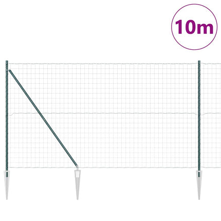 Euro Hegn med Spidser 10 x 1,5 m PVC-belagt stål Grøn Mesh