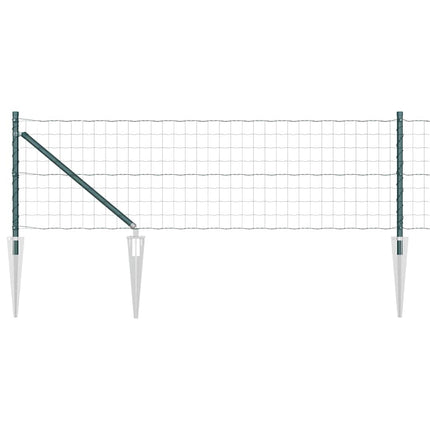 Udendørs Euro hegn med pigge 25 x 0,4 m PVC-belagt stål Grøn