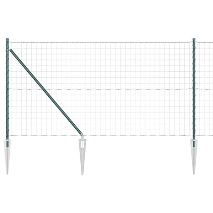 Udendørs Euro hegn med pigge 25 x 1,0 m PVC-belagt stål Grøn