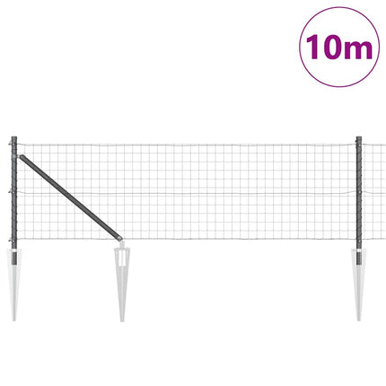 Udendørs Euro hegn med pigge 10 x 0,8 m PVC-belagt stål Grå