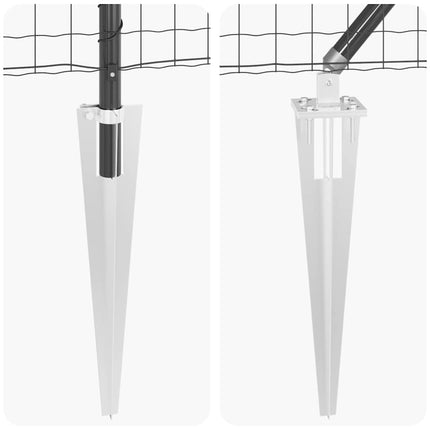 Udendørs Euro hegn med pigge 10 x 1 m PVC-belagt stål Grå Mesh