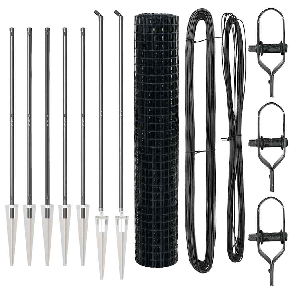 Svejset trådhegn med spidser 10 x 1,5 m (B x H) PVC-belagt stål