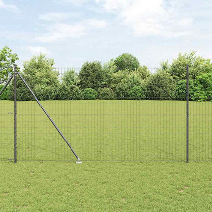Udendørs Euro hegn med pigge 10 x 1,6 m PVC-belagt stål Grå