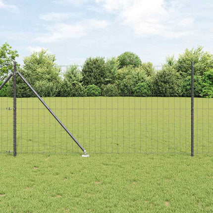 Udendørs Euro hegn med pigge 10 x 1 m PVC-belagt stål Grå Mesh