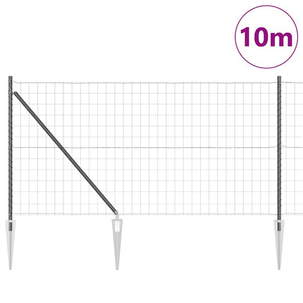 Udendørs Euro hegn med pigge 10 x 1 m PVC-belagt stål Grå Mesh