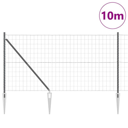 Euro Hegn med Spidser 10 x 1,4 m PVC-belagt stål Grå Mesh