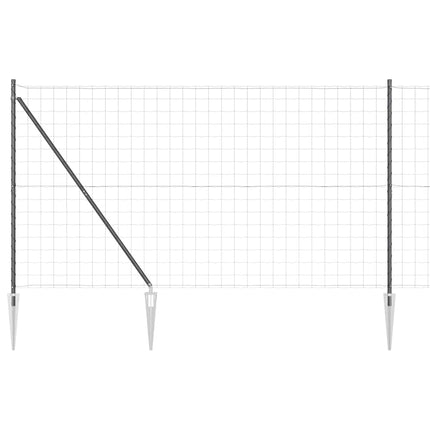 Udendørs Euro hegn med pigge 10 x 1,5 m PVC-belagt stål Grå