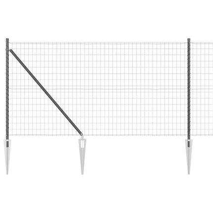 Udendørs Euro hegn med pigge 25 x 1 m PVC-belagt stål Grå Mesh
