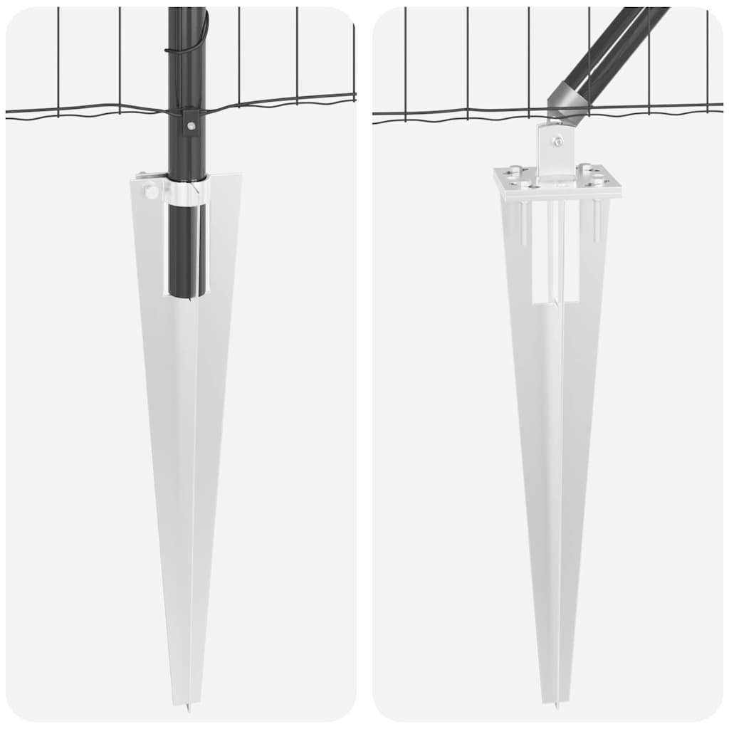 Svejset trådhegn med spidser 25 x 0,8 m (B x H) PVC-belagt stål