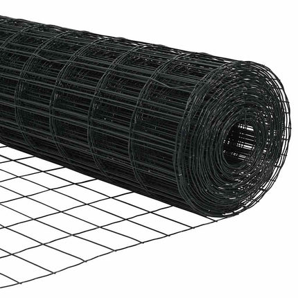 Udendørs Euro hegn med pigge 25 x 1 m PVC-belagt stål Grå Mesh
