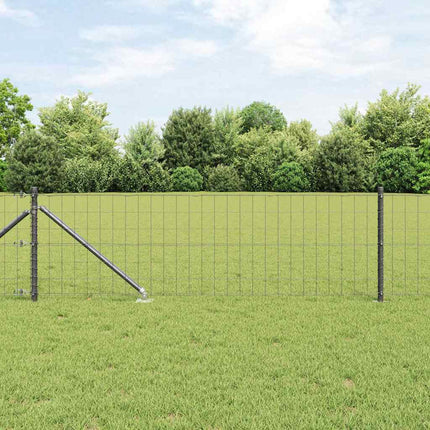 Udendørs Euro hegn med pigge 25 x 0,6 m PVC-belagt stål Grå