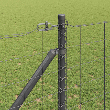 Udendørs Euro hegn med pigge 25 x 1,2 m PVC-belagt stål Grå